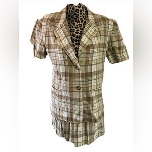 Fundamental things women 2 piece set blouse size 10 shorts size 12 Linen